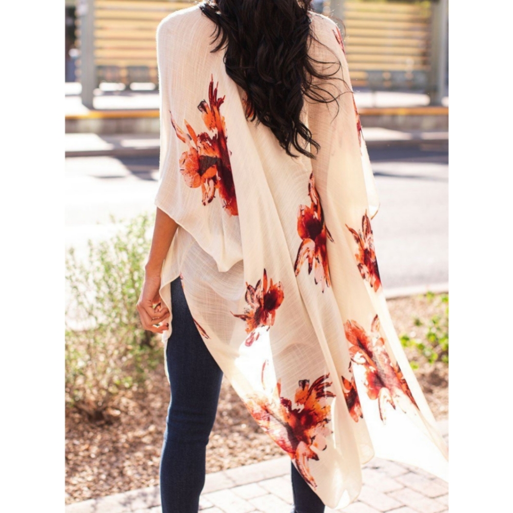 🆕️ Floral Print Kimono Cover Up - Picture 12 of 16